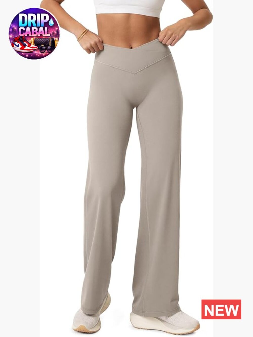 Straight Leg Crossover Workout Leggings High Waist Hidden Scrunch Yoga Pants
